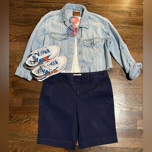 Banana Republic - Navy Blue Bermuda Shorts - Size 8